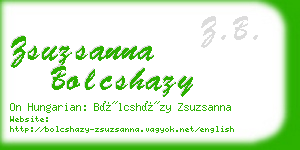 zsuzsanna bolcshazy business card